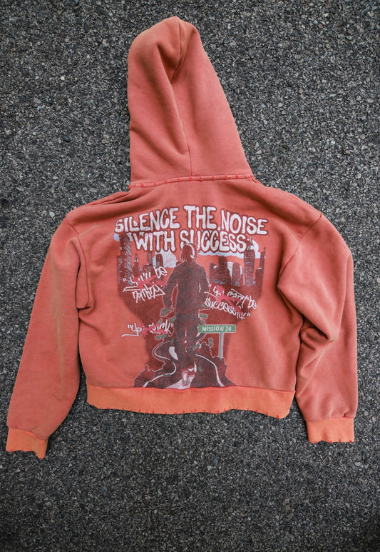 Orange "Silence" Zipup